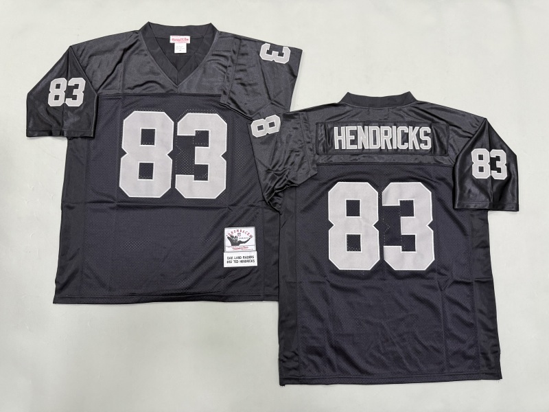 Men 2025 Nike Oakland Raiders #83 Hendricks black Throwback Limited NFL Jersey style 001
